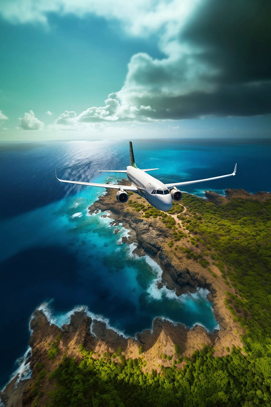 View 3d airplane with travel destination landscape.jpg